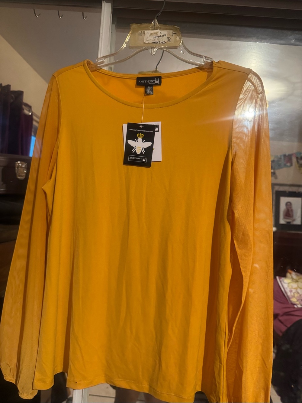 Antthony Mustard Yellow Scoop Neck Top